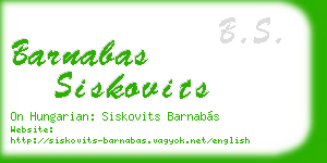 barnabas siskovits business card