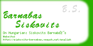 barnabas siskovits business card